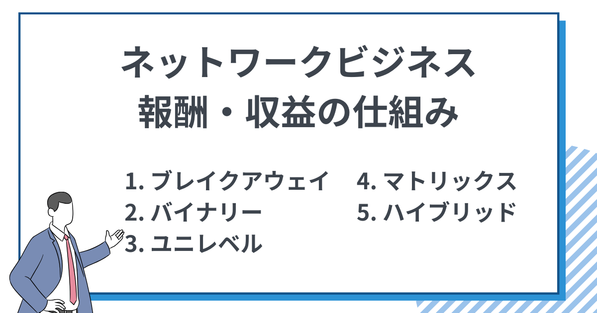 【図解】報酬プランについて解説 ネットワークビジネス